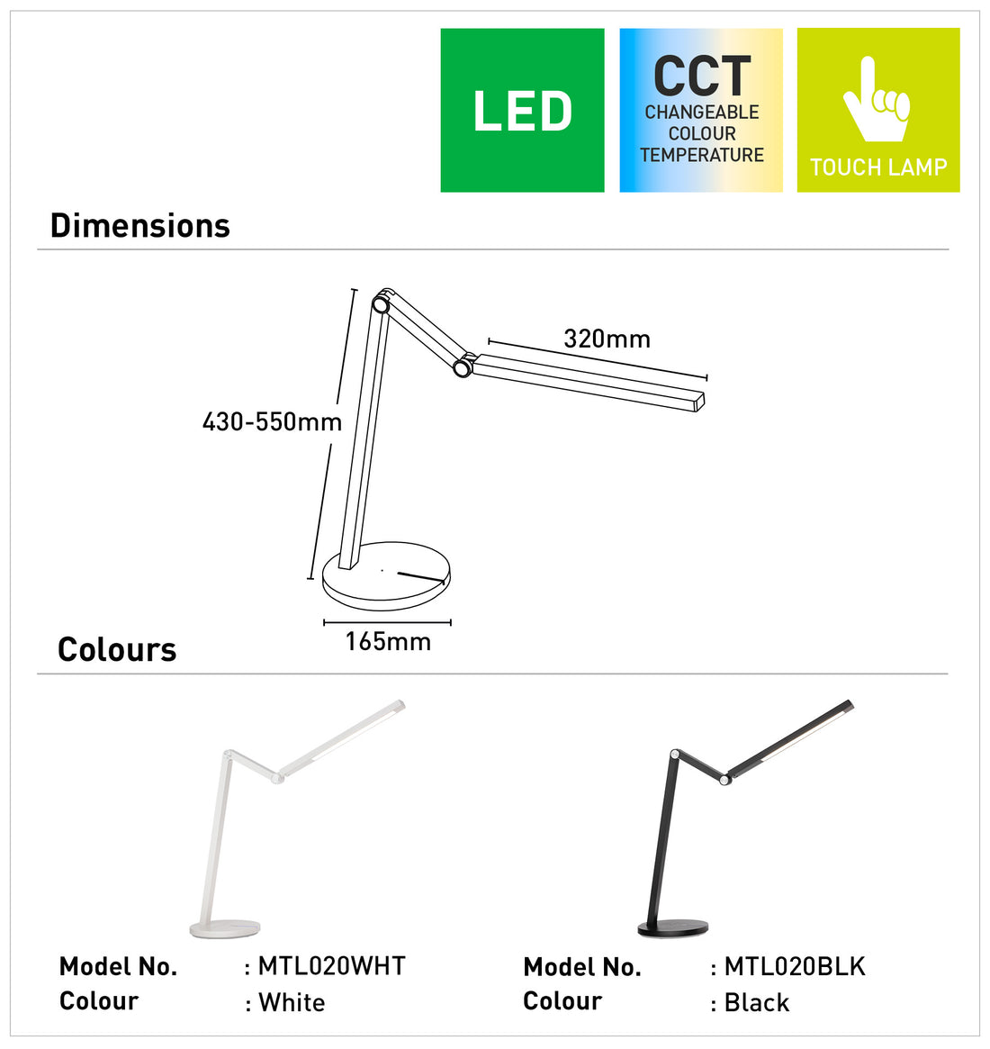 Rupert LED Task Lamp - White
