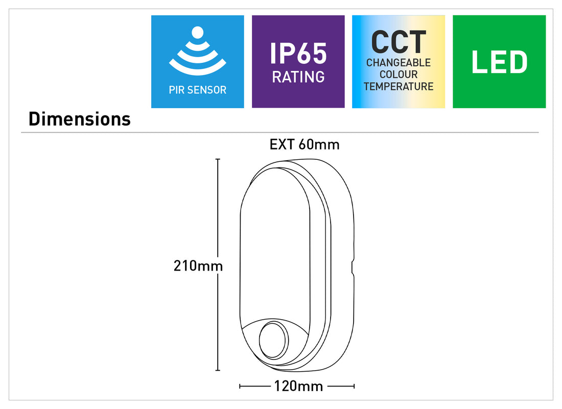 Fletcher II Oval LED Bunker Light with Sensor and CCT (Copy)