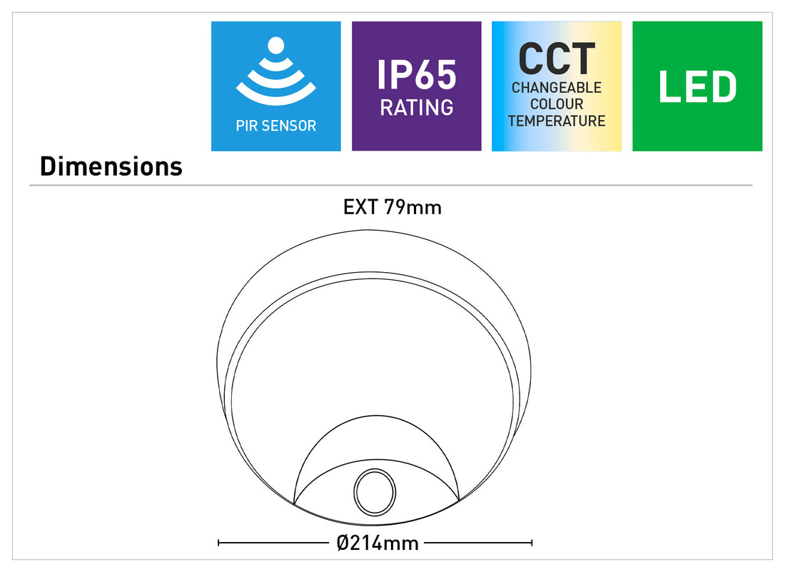 Fletcher II Round LED Bunker Light with Sensor and CCT