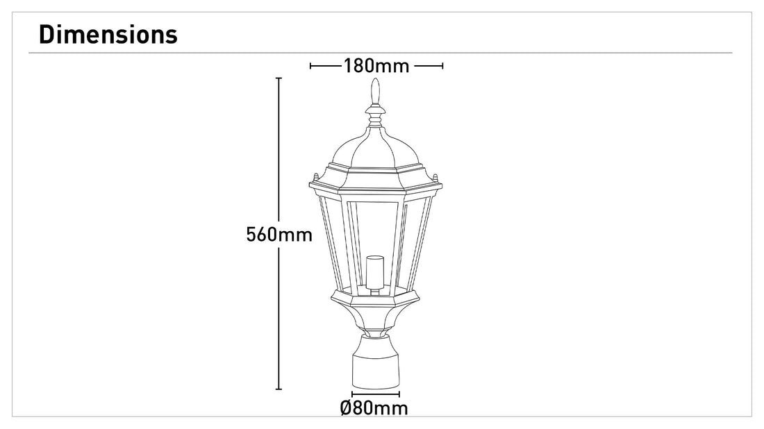Yarra Outdoor Lamp Post Top Coach Light