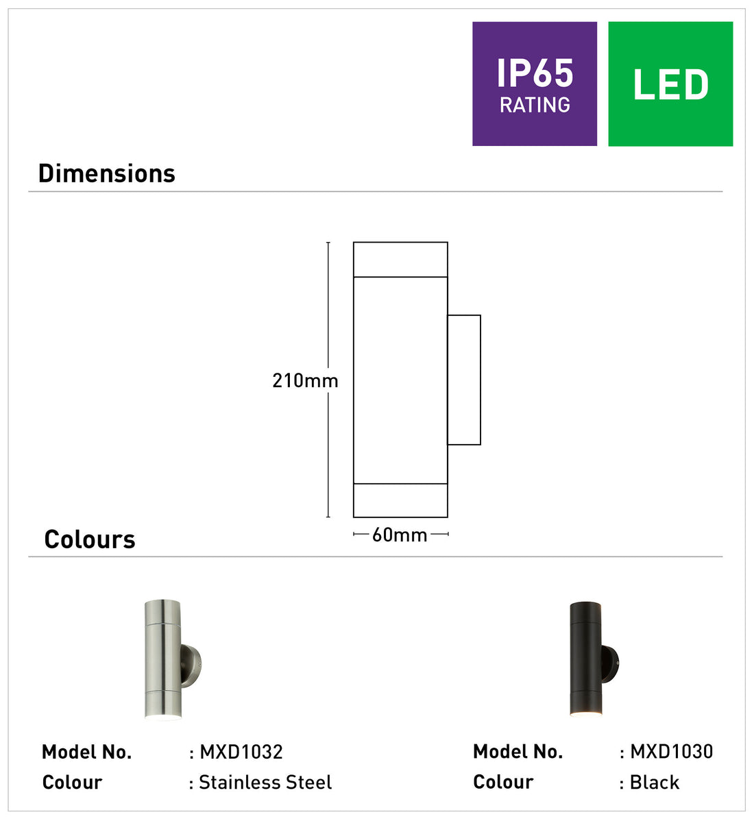 Eliza II 11W LED Wall Light - Black