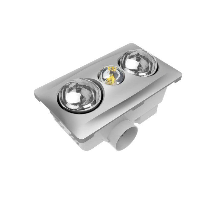 Modura BathLux2- 3 in 1 Bathroom Heater Exhaust Fan and Light Instant Heat-Silver
