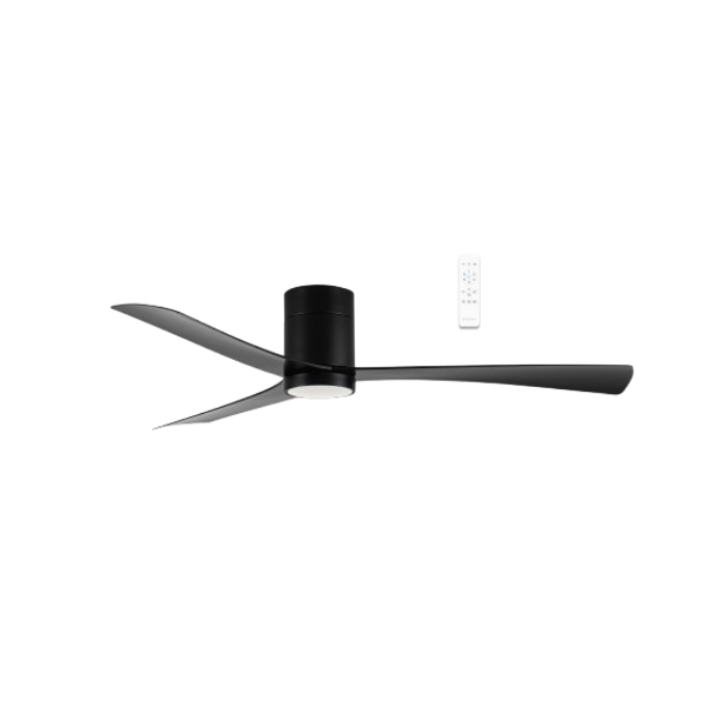 Metro DC 52″ Matt Black Smart Ceiling Fan With WIFI Remote Control + LED light
