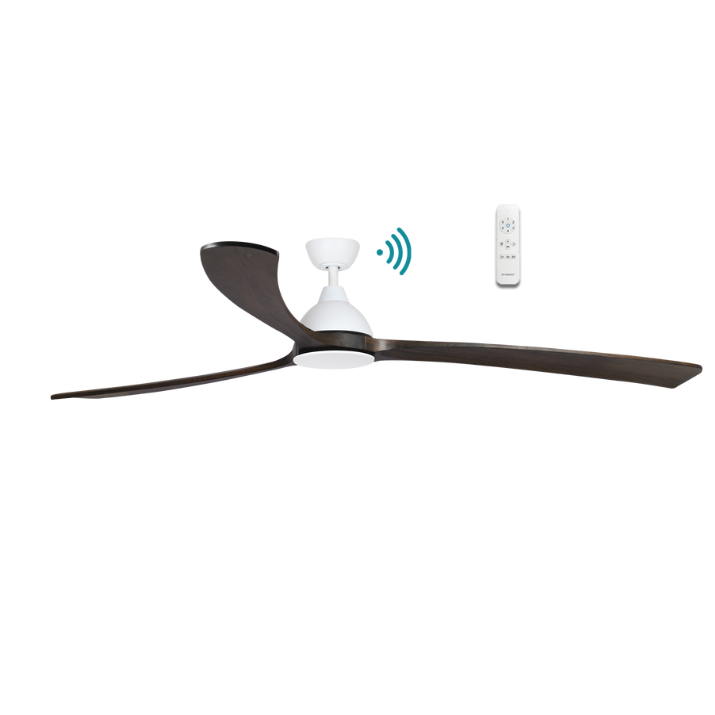 Norfolk Aero DC 86″ Smart Ceiling Fan With WIFI Remote Control(Matt White And Walnut)