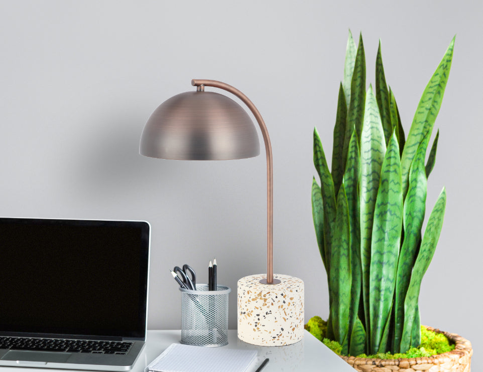 Ortez Table Lamp- White Terrazzo