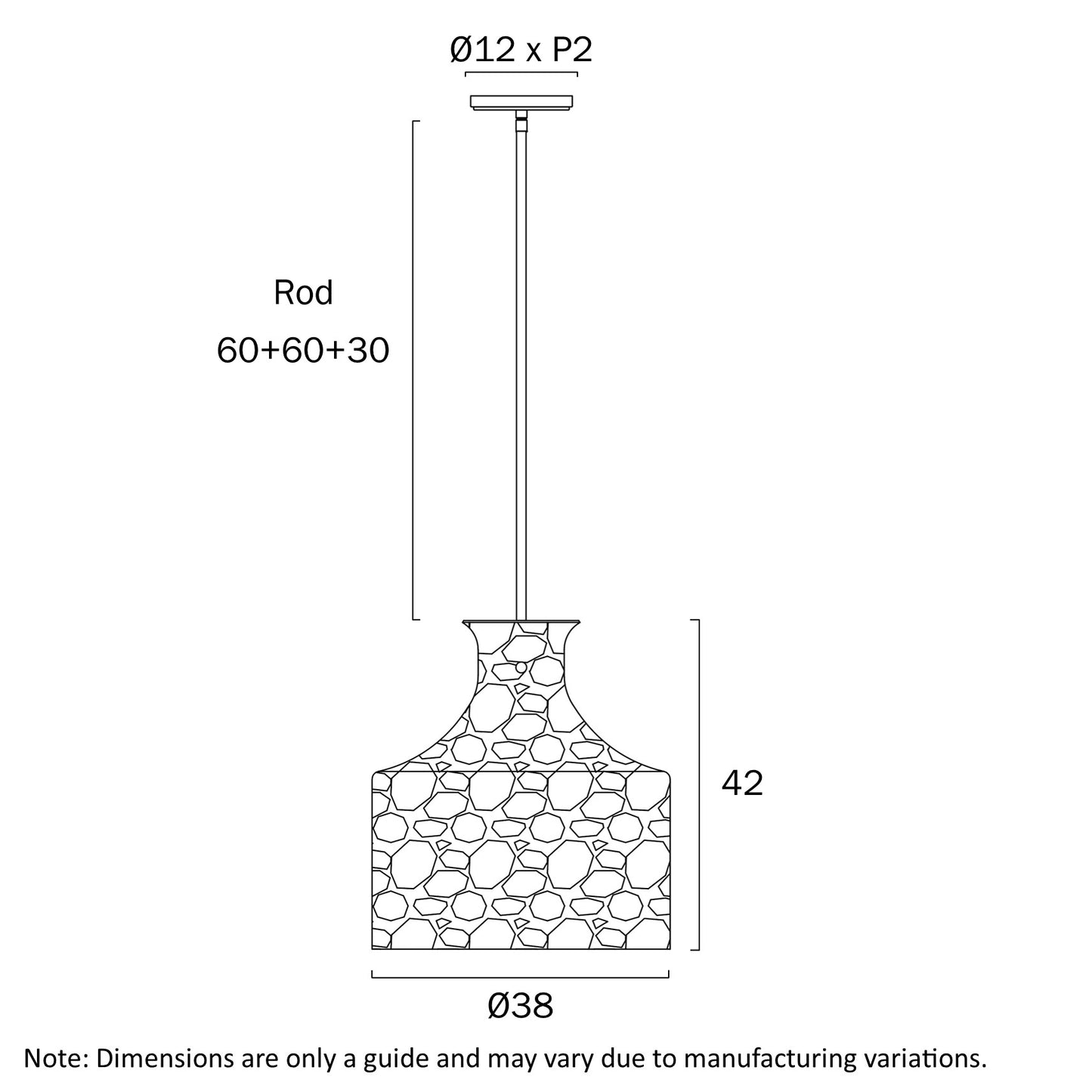 Perron 4 Light Pendant-Black