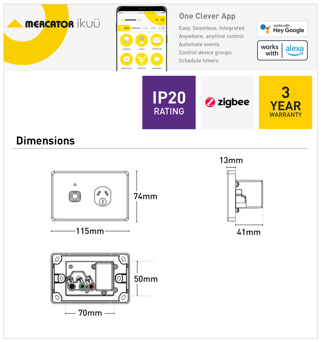 Ikuü Smart Zigbee Single Power Point