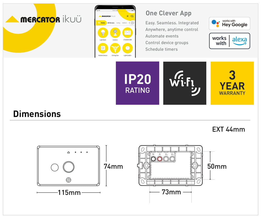 Ikuü Smart Wi-Fi Combination Sensor Switch