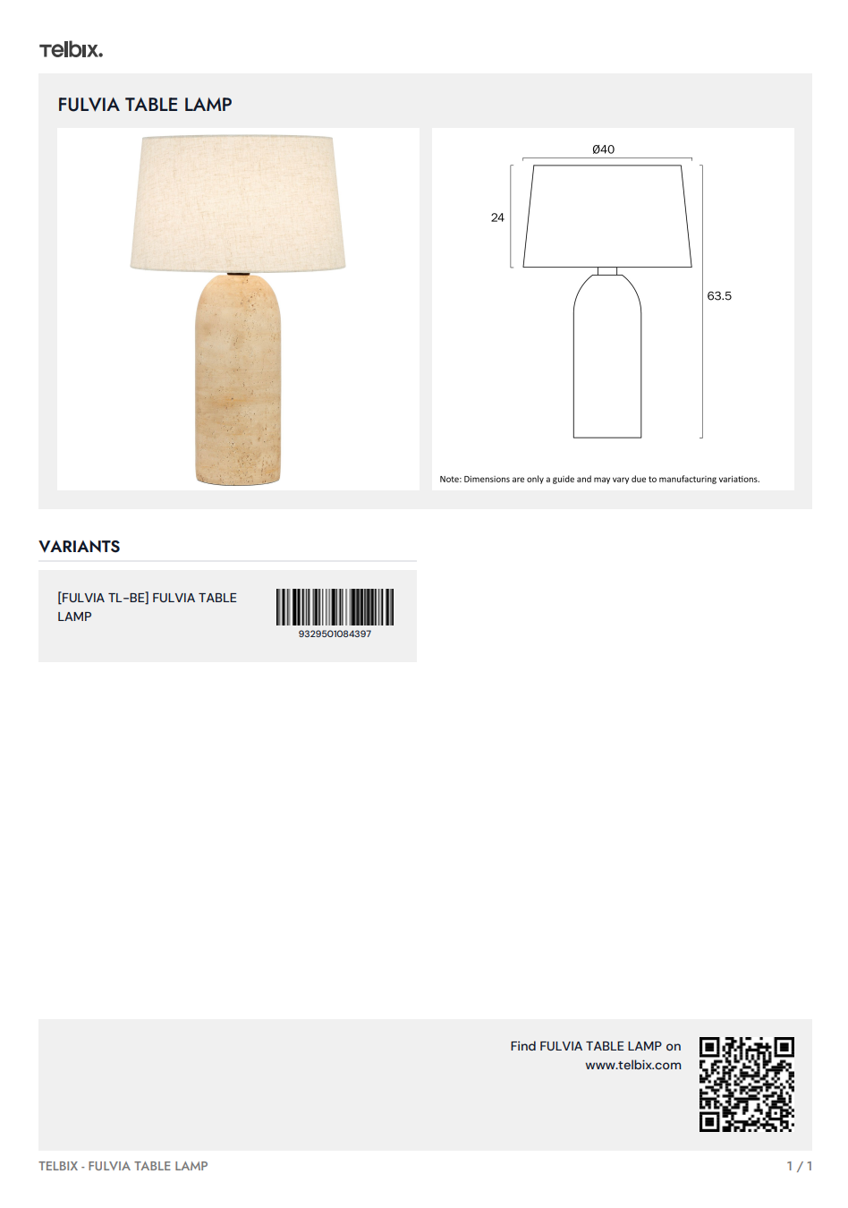 Fulvia Table Lamp
