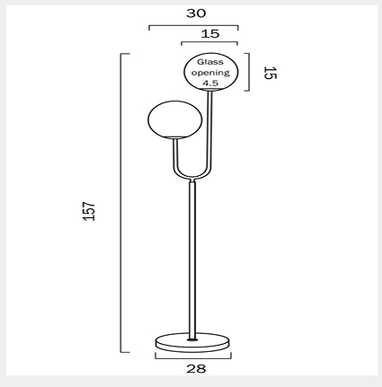 ETERNA Floor Lamp - Antique Gold/Opal Matt
