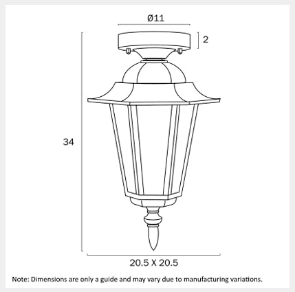 UPTON Exterior CTC Ceiling Light - Black
