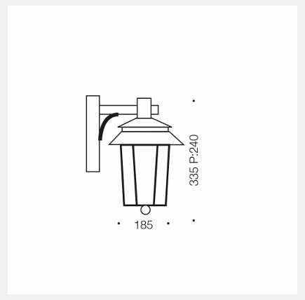 SILVAN Exterior Wall Light - Black/Opal