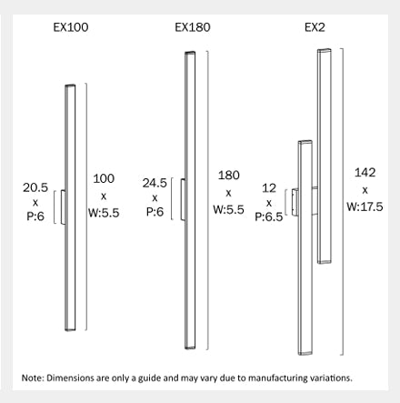 EBIZA 100CM Exterior LED Wall Light - Black