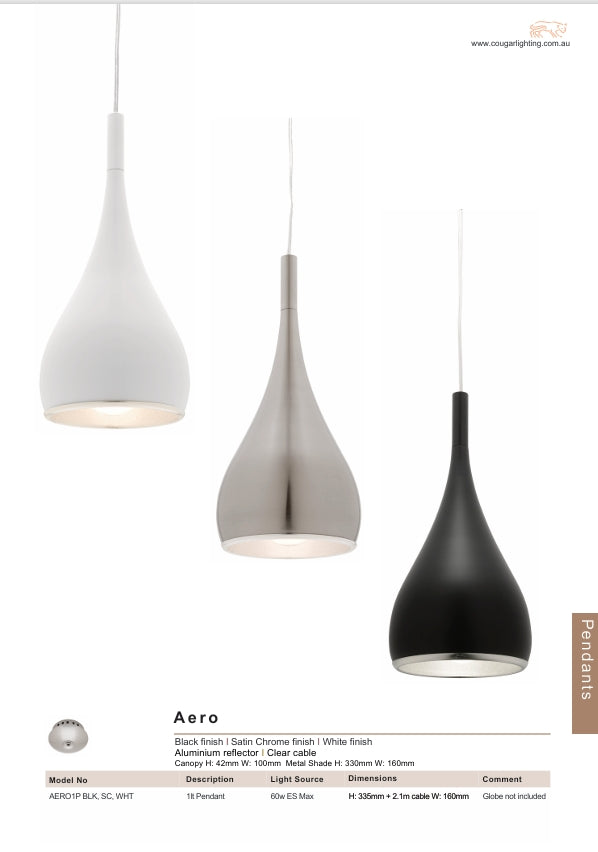 Aero 1lt Pendant - White