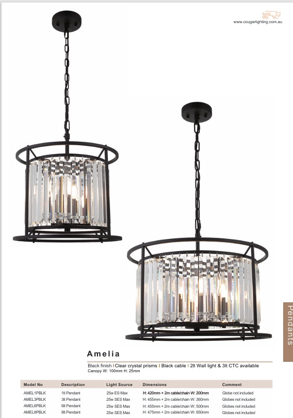 Amelia 6lt Pendant