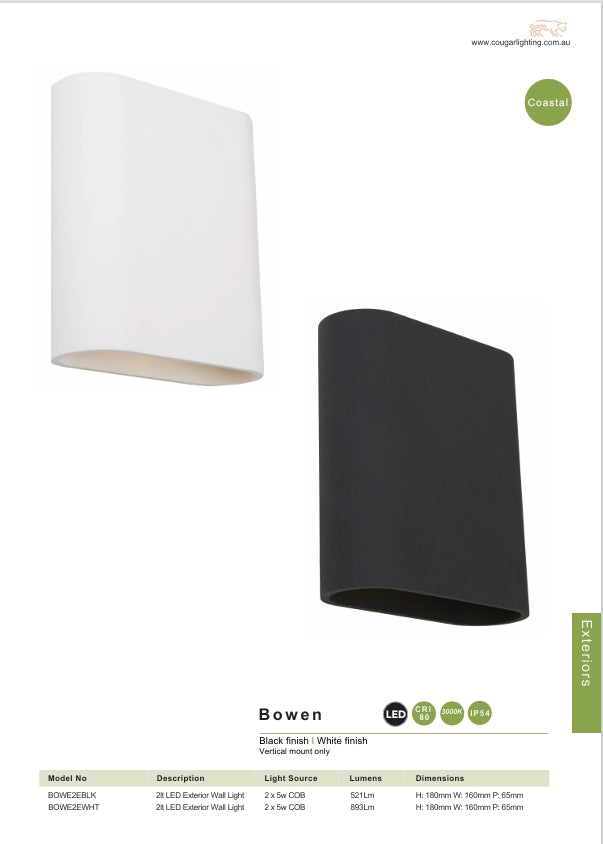 Bowen LED Wall Light - White