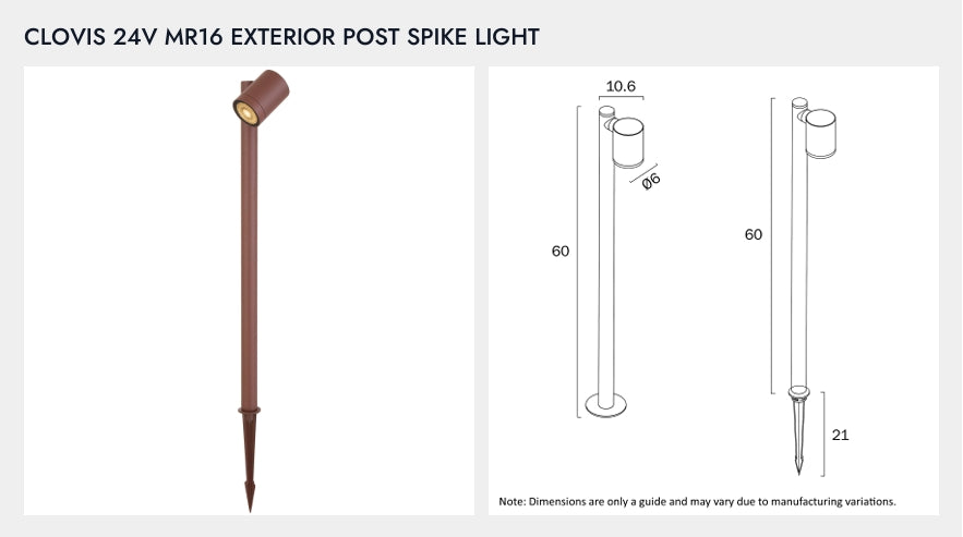 CLOVIS 24V MR16 Exterior Post Spike Light - Green