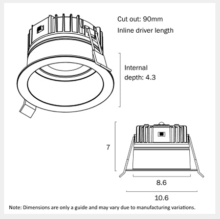 MACRO LED Downlight 3CCT Dimmable - White