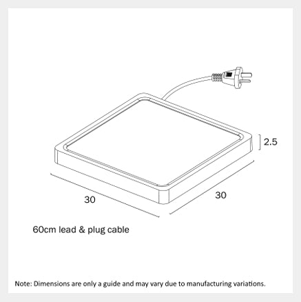 LUNOS 30CM 24W 3CCT Square LED Oyster Dimmable Ceiling Light - White