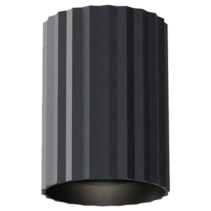 Calibo Canary Fluted 150mm Surface Mounted Downlight - Black