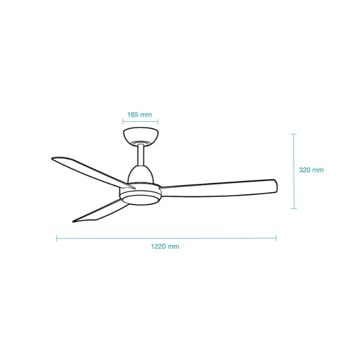 Zorro DC 48″ Ceiling Fan With Remote Control + LED Light- White