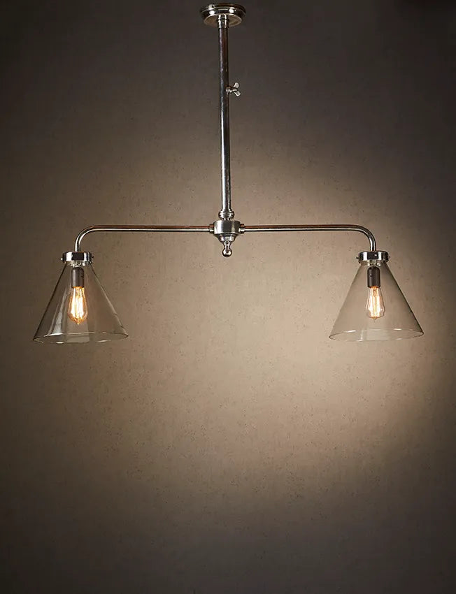 Gadsden Two Arm Ceiling Pendant Antique Silver