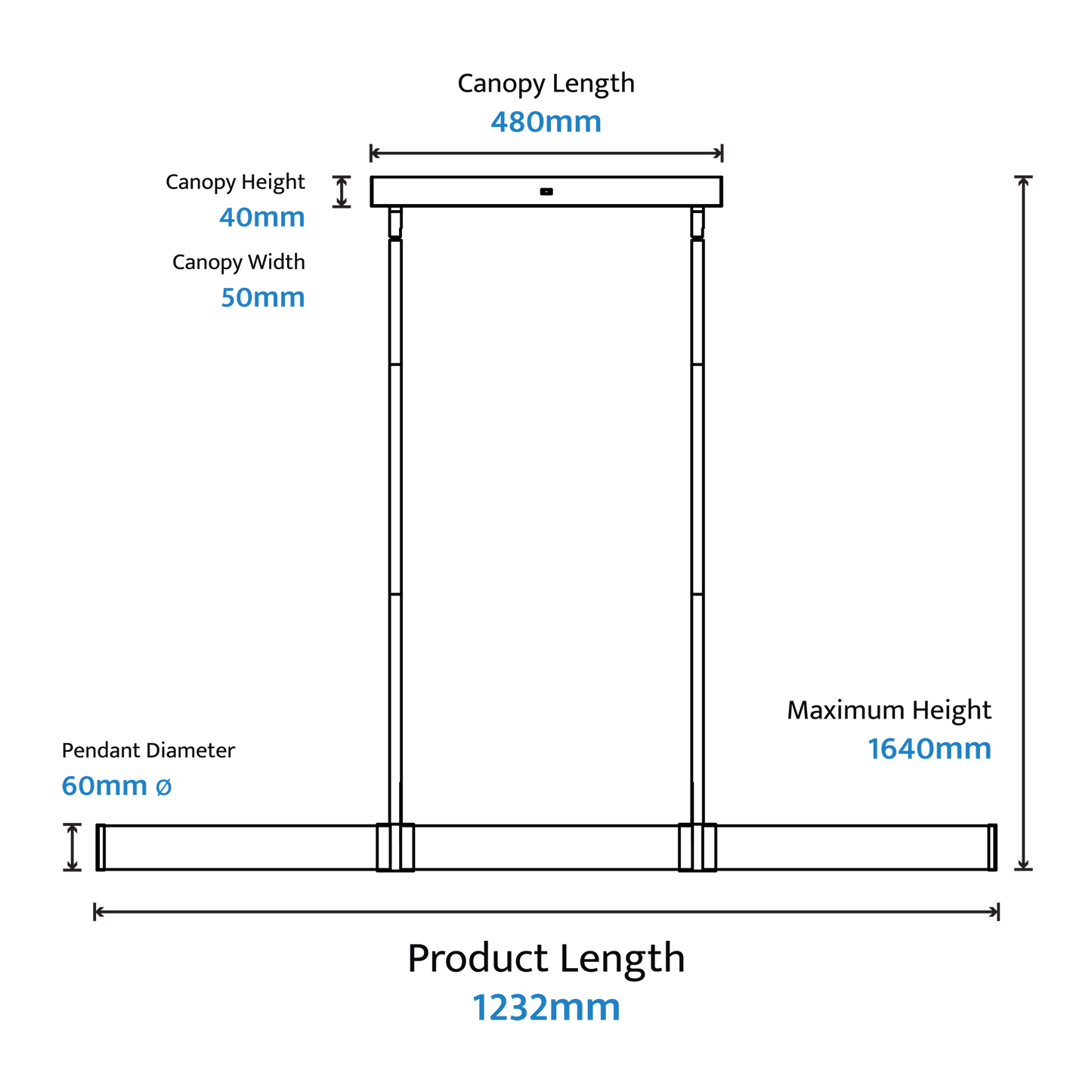 Calibo Bower Modern Alabaster Stone 1232mm Linear Pendant Light - Brass