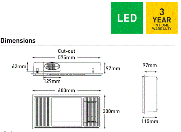 Mercury CCT 3 in 1 Bathroom Solution- White