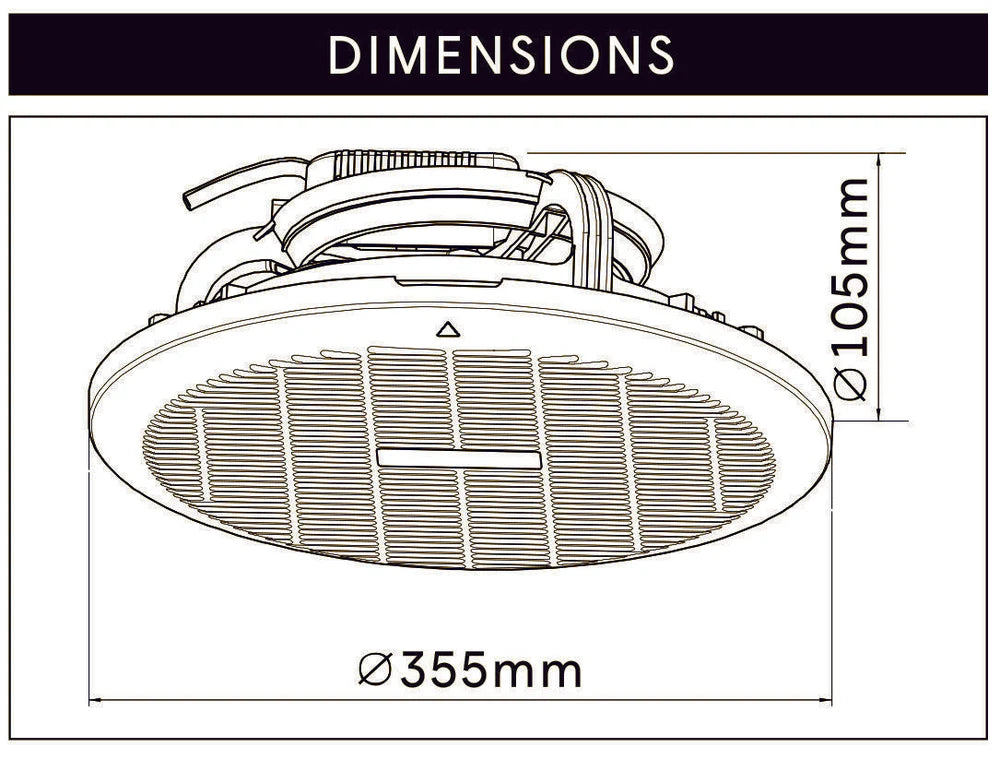 Modura JUSTAIR - 250mm Round Ceiling Exhaust Fan