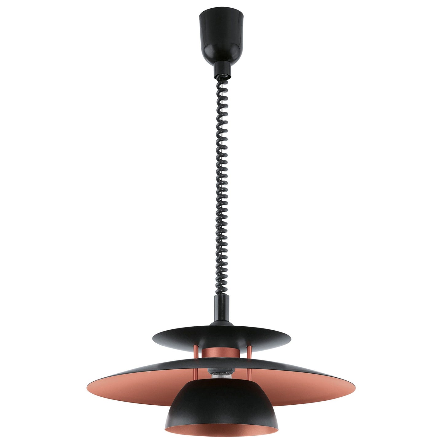Brenda Steel Pendant Light, Large, Black / Copper