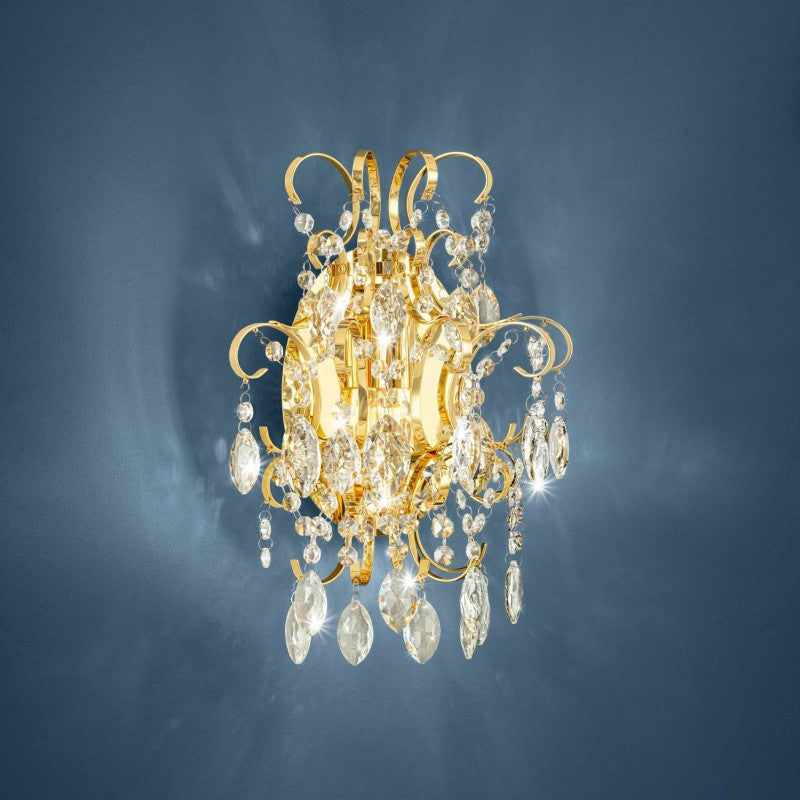 Fenoullet Metal & Crystal Droplet Wall Light, Brass