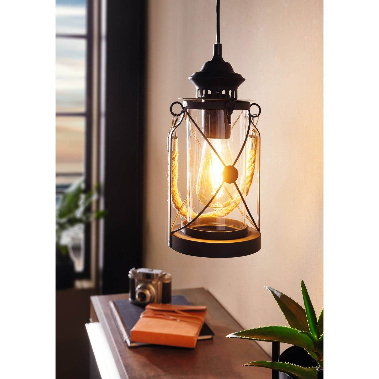 Bradford Metal & Glass Pendant Lantern