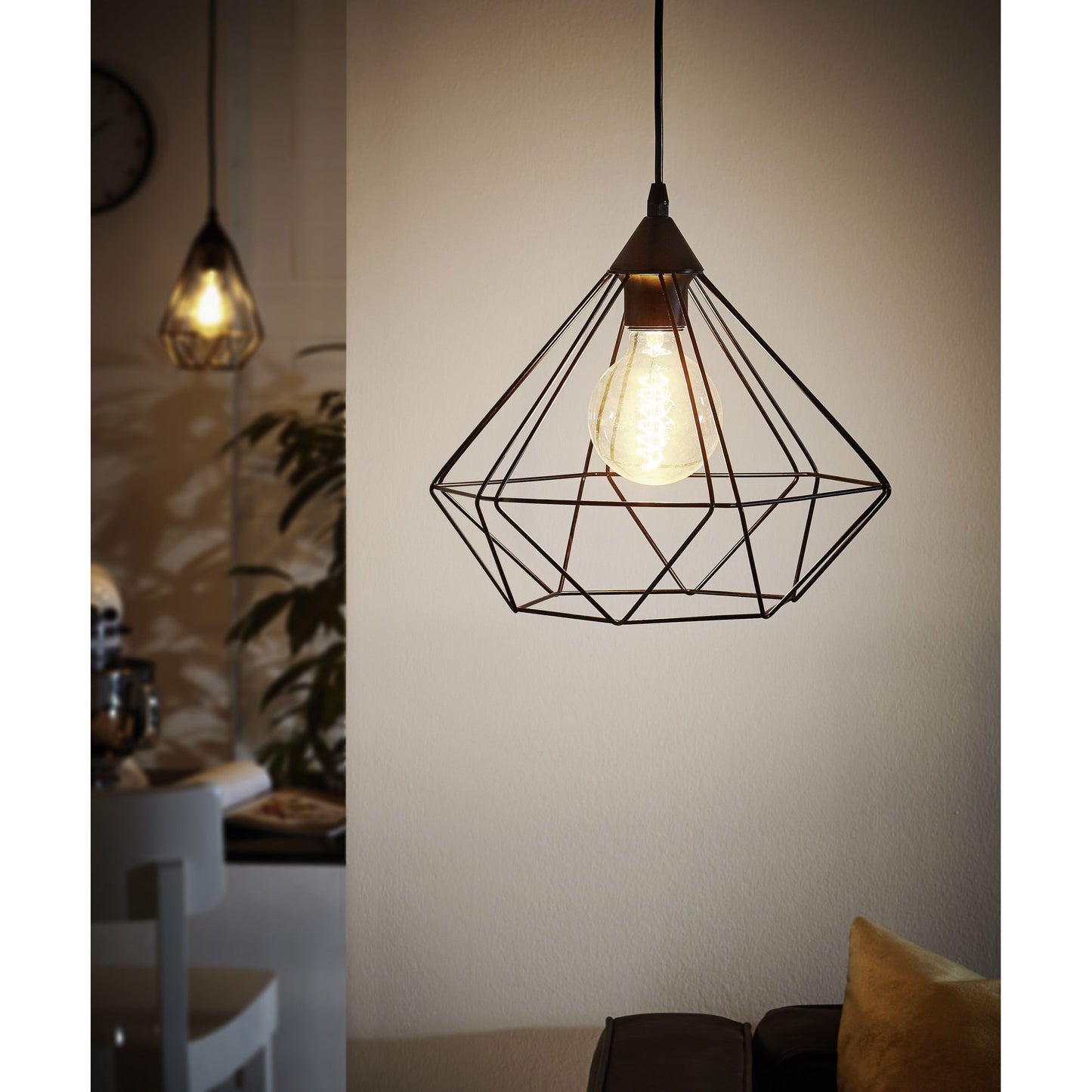 Tarbes Metal Wire Pendant Light, Large, Black