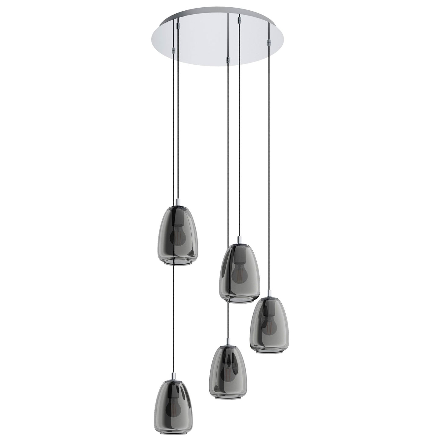 Alobrase Glass Cluster Pendant Light, Smoke