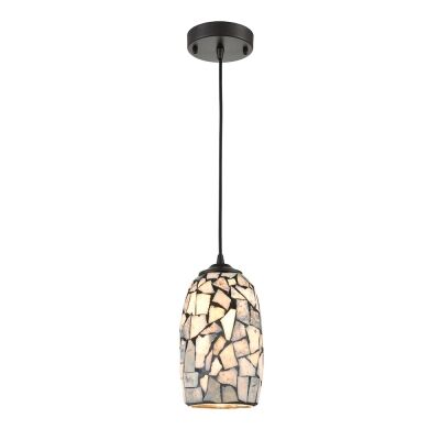 Glaze Stone Mosaic Glass Pendant Light, Dark Stone