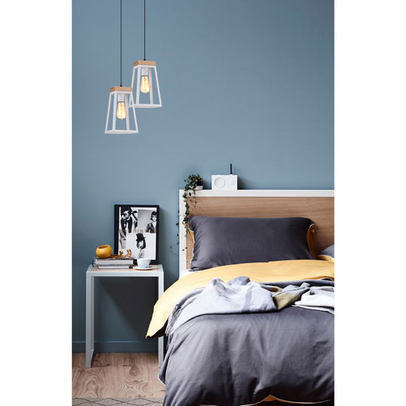 Lanterana Iron Frame Pendant Light, White