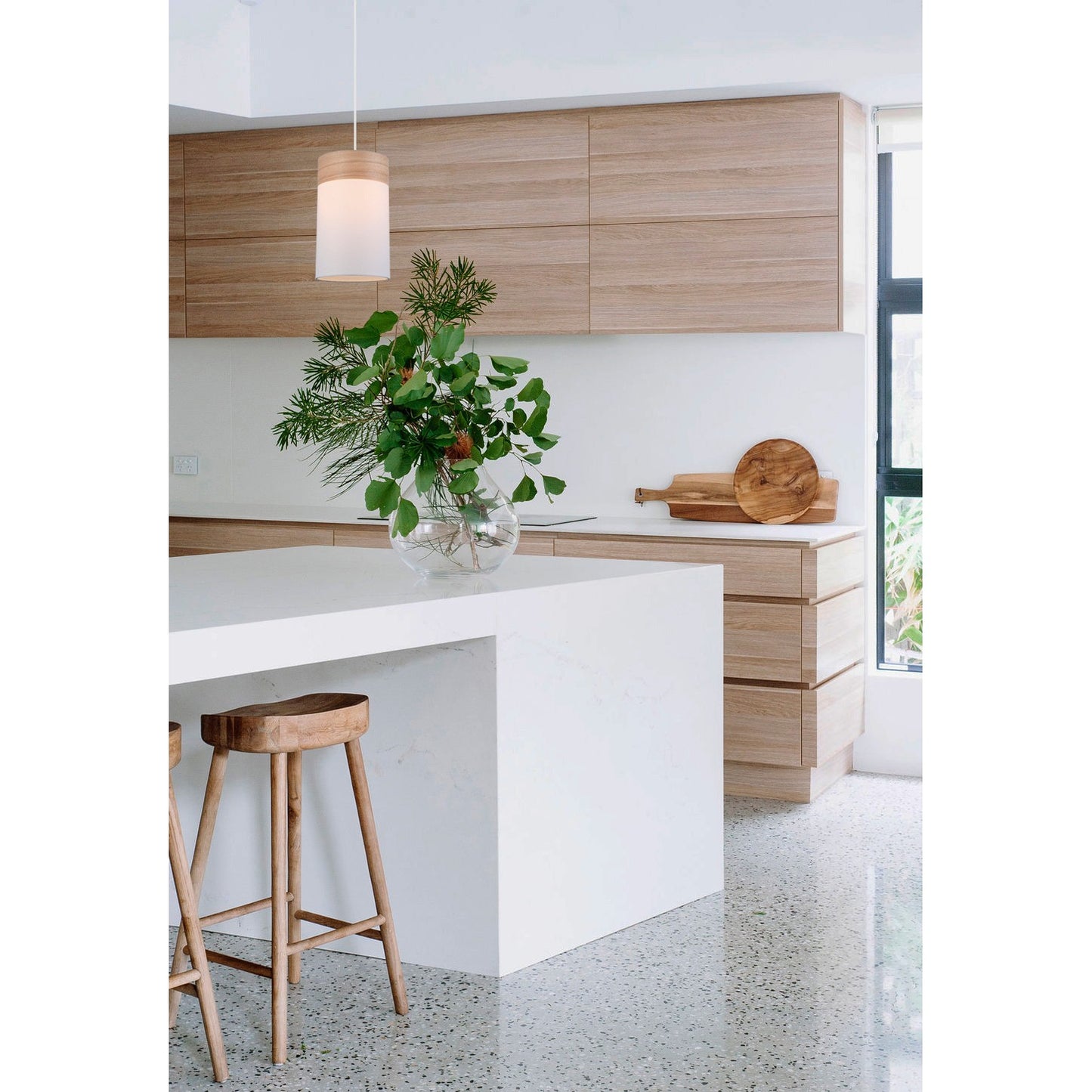 Tambura Pendant Light, Small, White