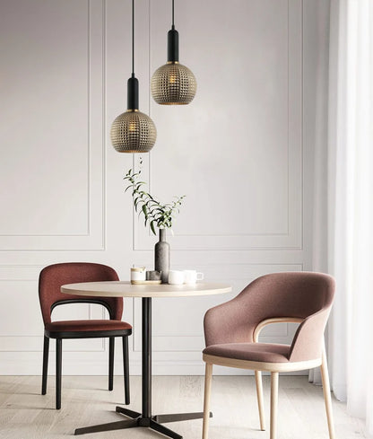PELOTA: Modern Interior Wine Glass Segmented Glass Pendant Lights - Chrome