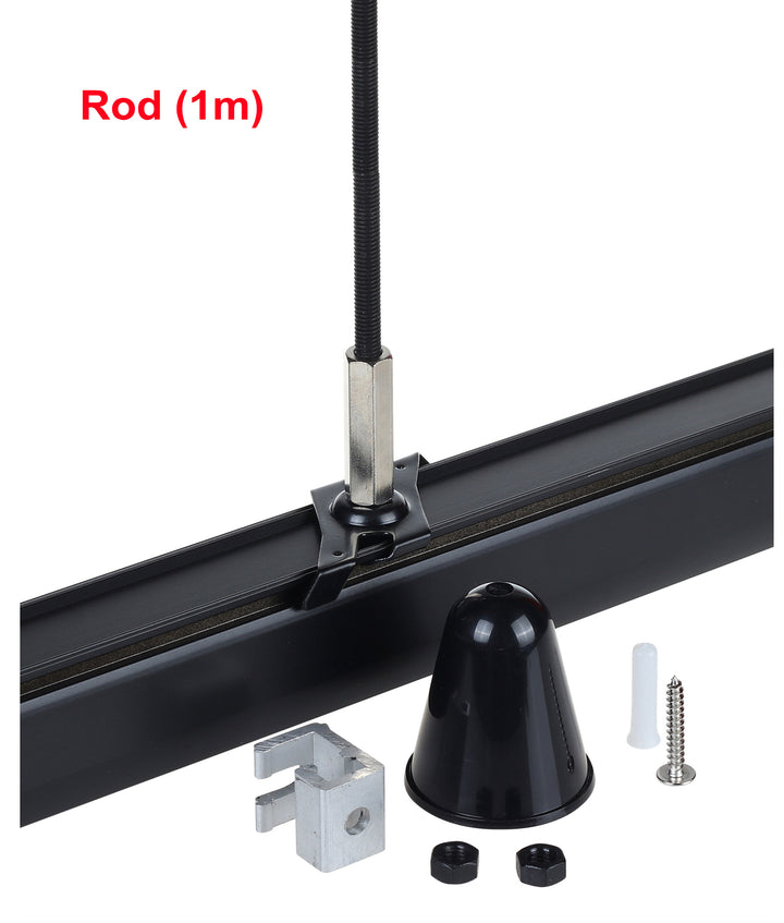 4 Wire 3 Circuit Track Suspension Ezclick Kit (M6x1 Metre Rod) - Black