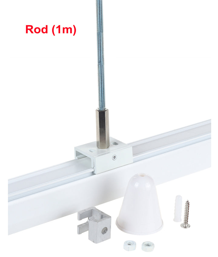 4 Wire 3 Circuit Track Suspension Rod Kit (M6x1 Metre Rod) - White
