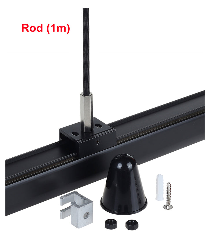 4 Wire 3 Circuit Track Suspension Rod Kit (M6x1 Metre Rod) - Black