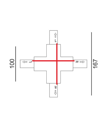 4 Wire 3 Circuit Universal Tracks, Connectors, End Cap & Live End - Connector Cross-Piece BLACK