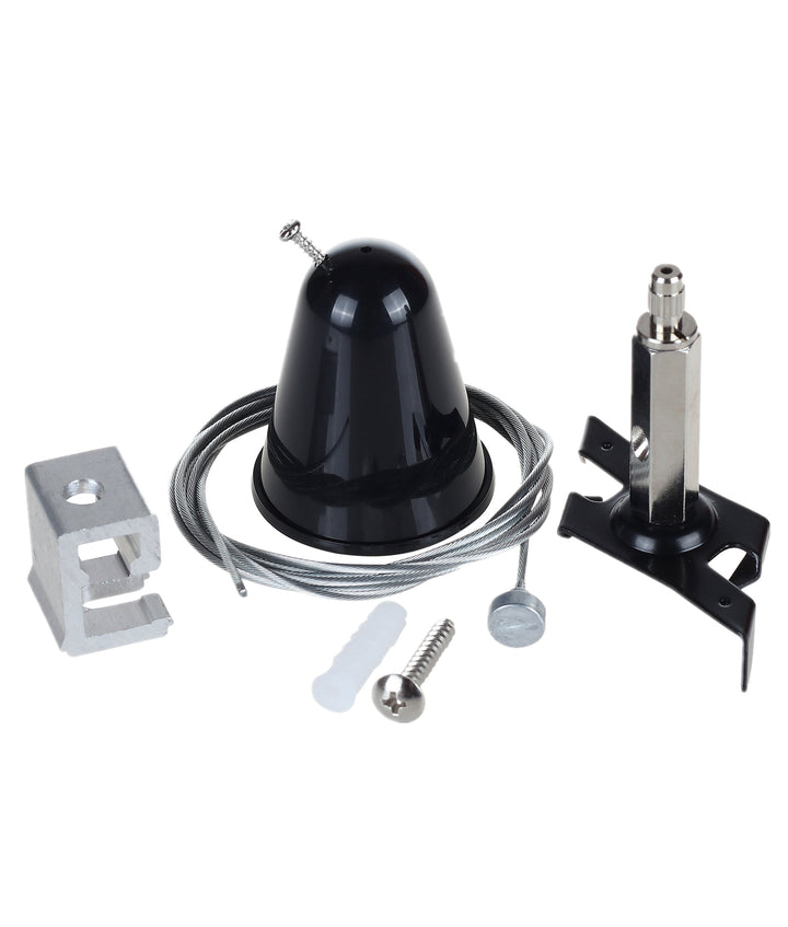 4 Wire 3 Circuit Track Suspension Ezclick Kit (1.5m Steel Wire) - Black