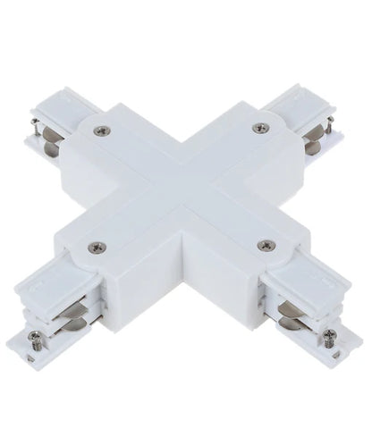 4 Wire 3 Circuit Universal Tracks, Connectors, End Cap & Live End - Connector Cross-Piece WHITE