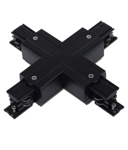 4 Wire 3 Circuit Universal Tracks, Connectors, End Cap & Live End - Connector Cross-Piece BLACK
