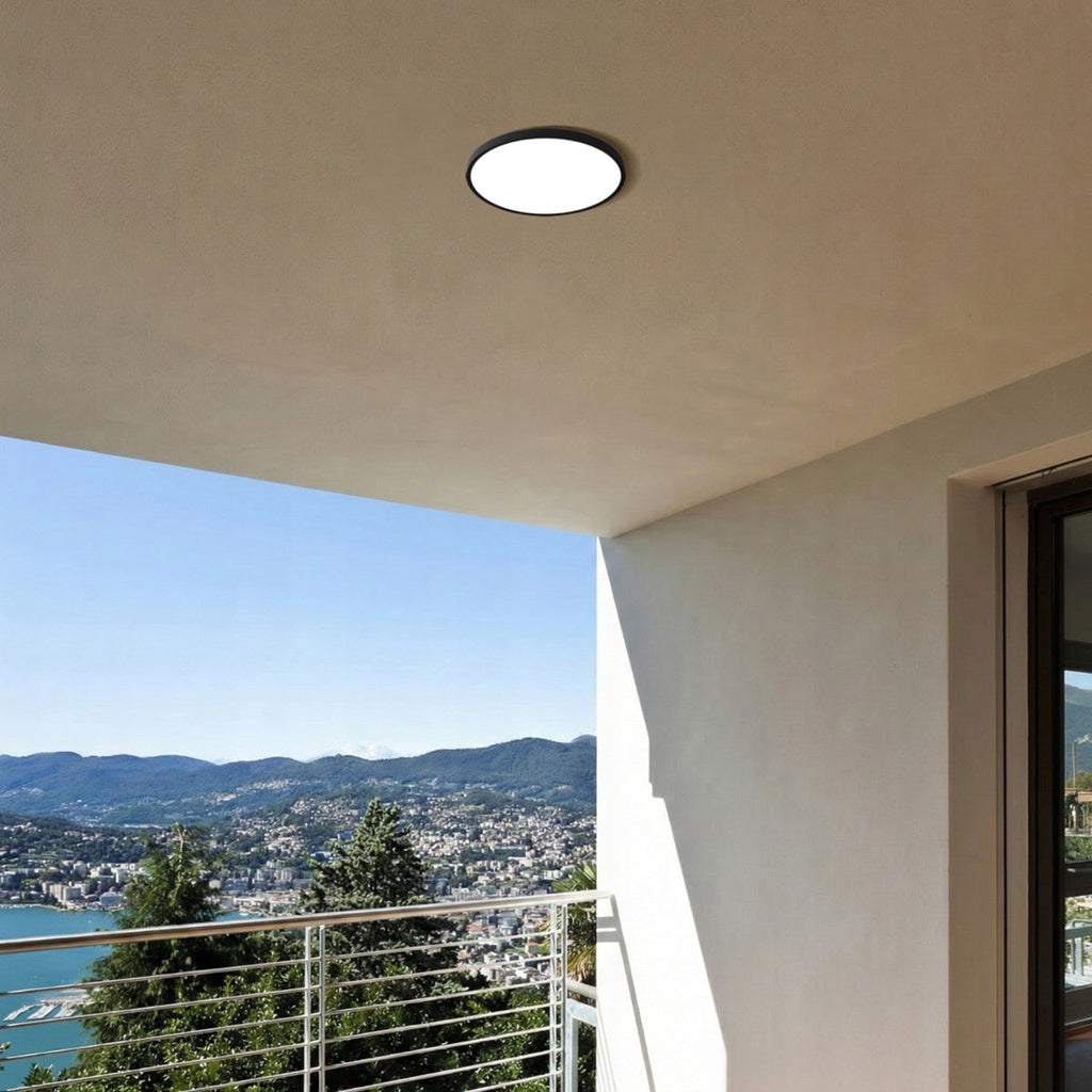 SKY 23CM 18W 3CCT LED Oyster Dimmable Ceiling Light - Black