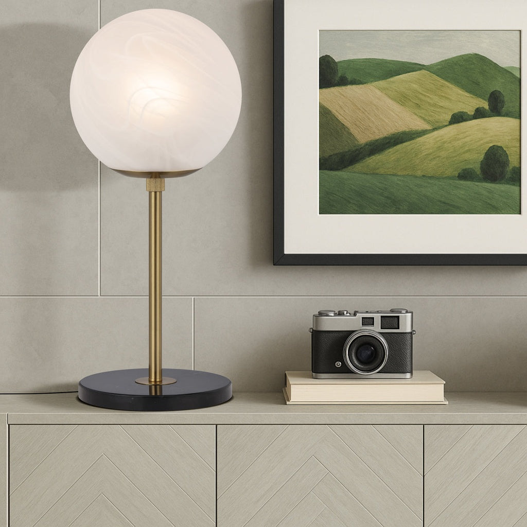 OLIANA Table Lamp Large - Black Marble/Antique Gold