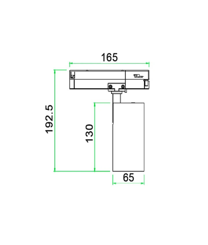 3 Wire 1 Circuit LED Tri-CCT Dimmable Track Head Fitting - White