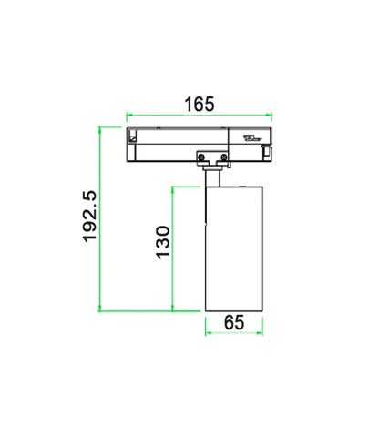 3 Wire 1 Circuit LED Tri-CCT Dimmable Track Head Fitting - White