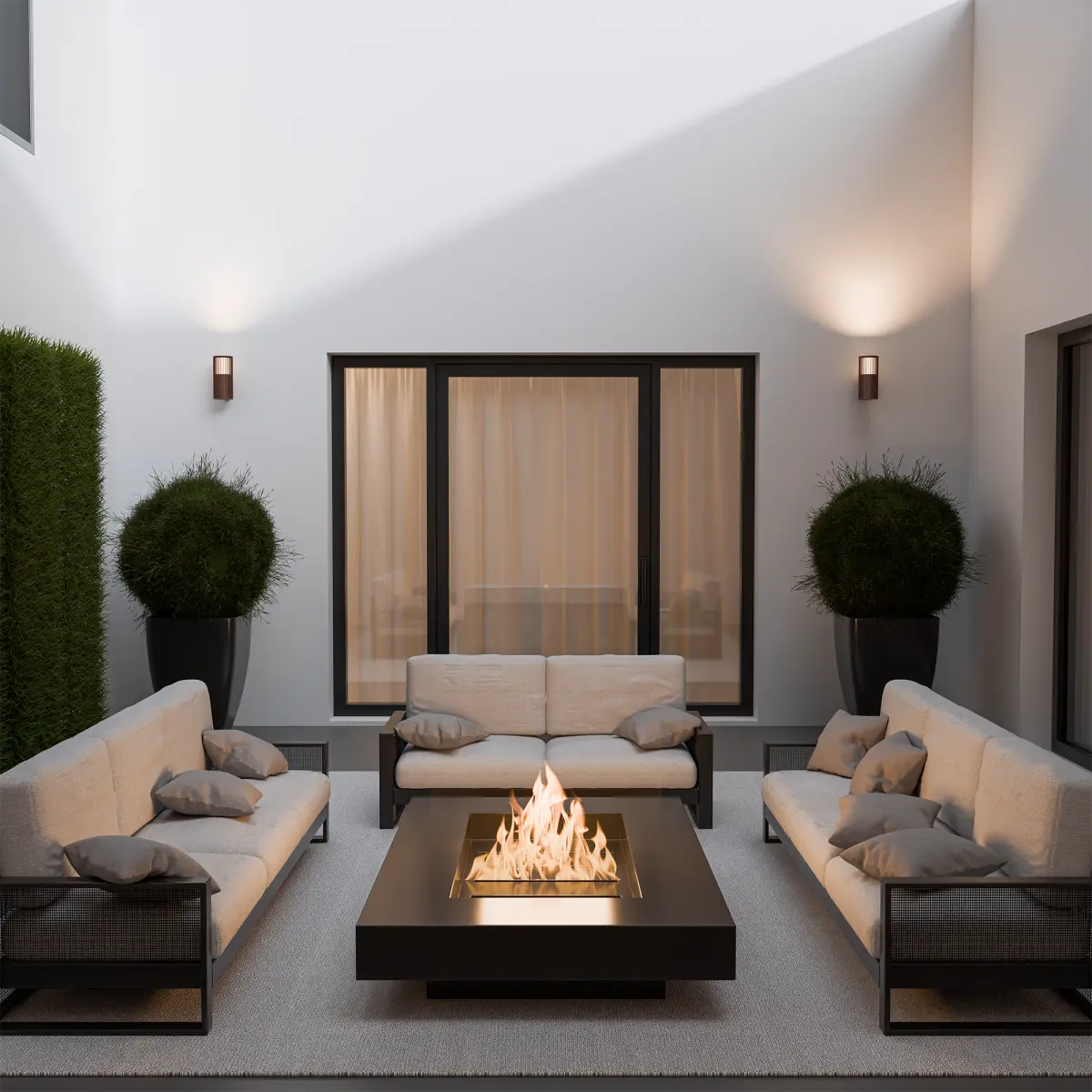 Calibo Bright Cylinder Outdoor LED Wall Light with Linear Fin Detailing - Black